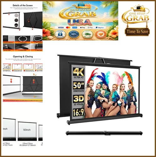 Portable projector screen - portable, 50