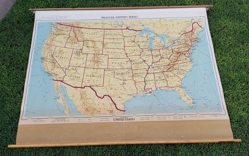 Vintage 1953 pull down map - vintage,