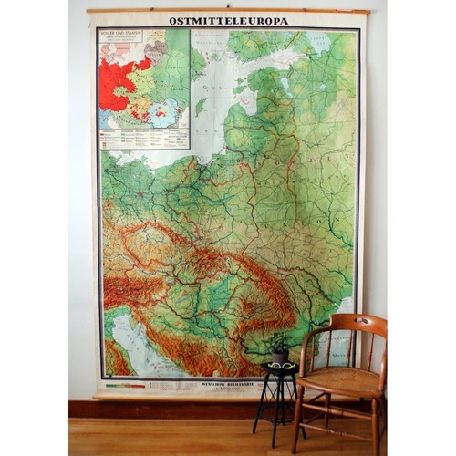 Vintage classroom map german - map,